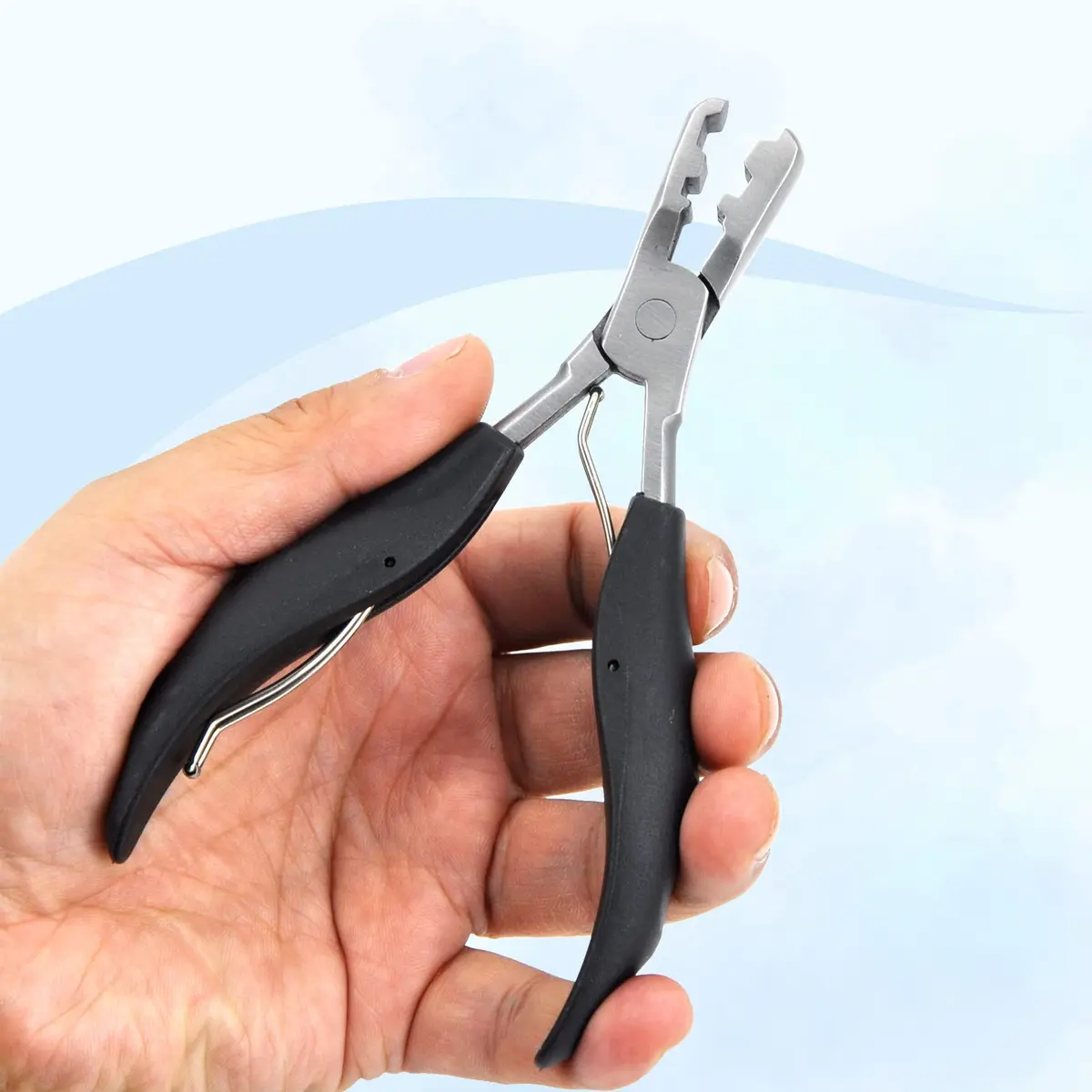 coloryoung Fusion Bond Crusher Tool for Keratin Hair Extensions 14cm | Flat Tip Pre-Bonded Hair Extension Pliers - view 6