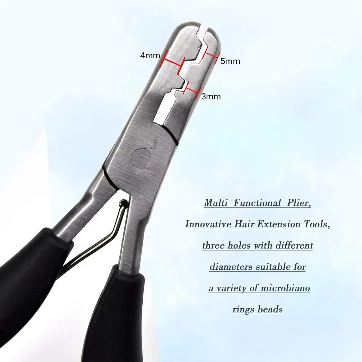 coloryoung Fusion Bond Crusher Tool for Keratin Hair Extensions 14cm | Flat Tip Pre-Bonded Hair Extension Pliers - view 2