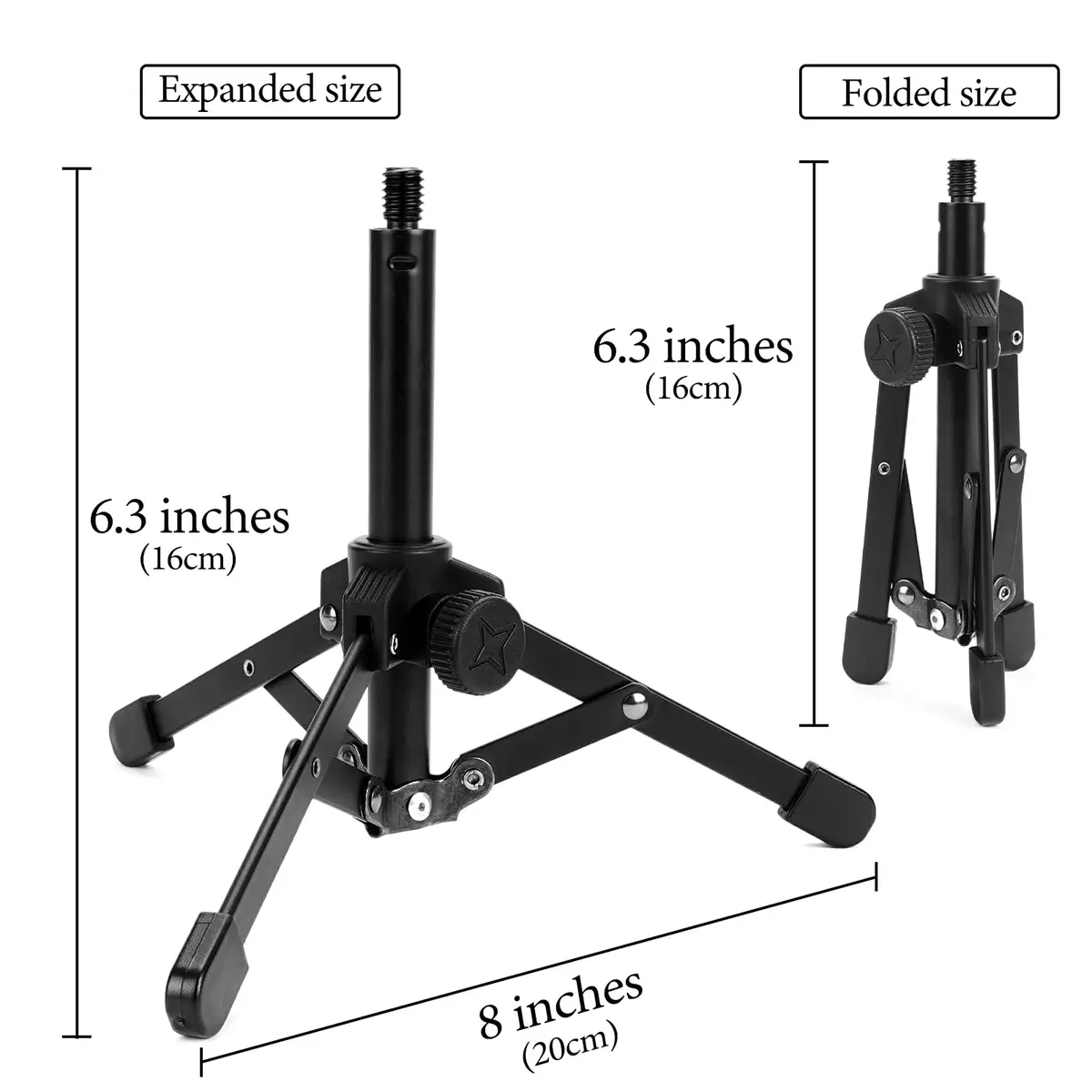 GEEKRIA Microphone Stand for Creators | Compact Desktop Tripod with Foldable Non-Slip Feet - view 2