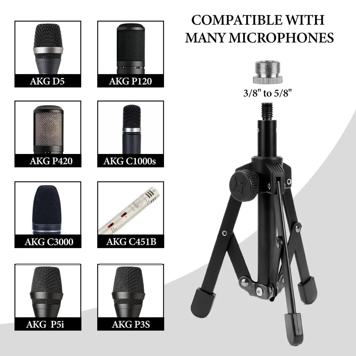 GEEKRIA Microphone Stand for Creators | Compact Desktop Tripod with Foldable Non-Slip Feet - view 3