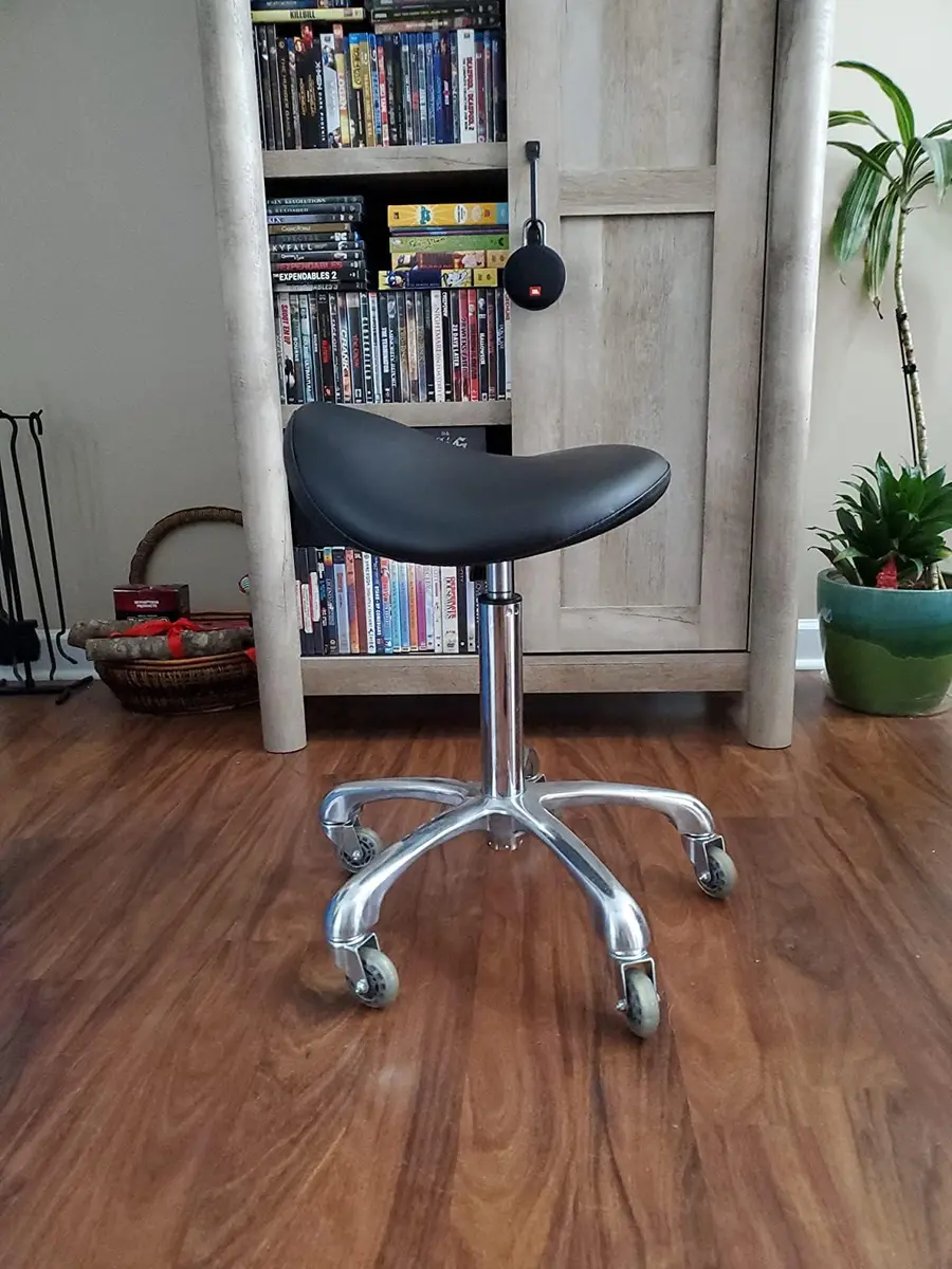 FRNIAMC Saddle Stool with Wheels | Ergonomic Height Adjustable for Clinic & Salon (Beige, 20-29.5 Inches) - view 8
