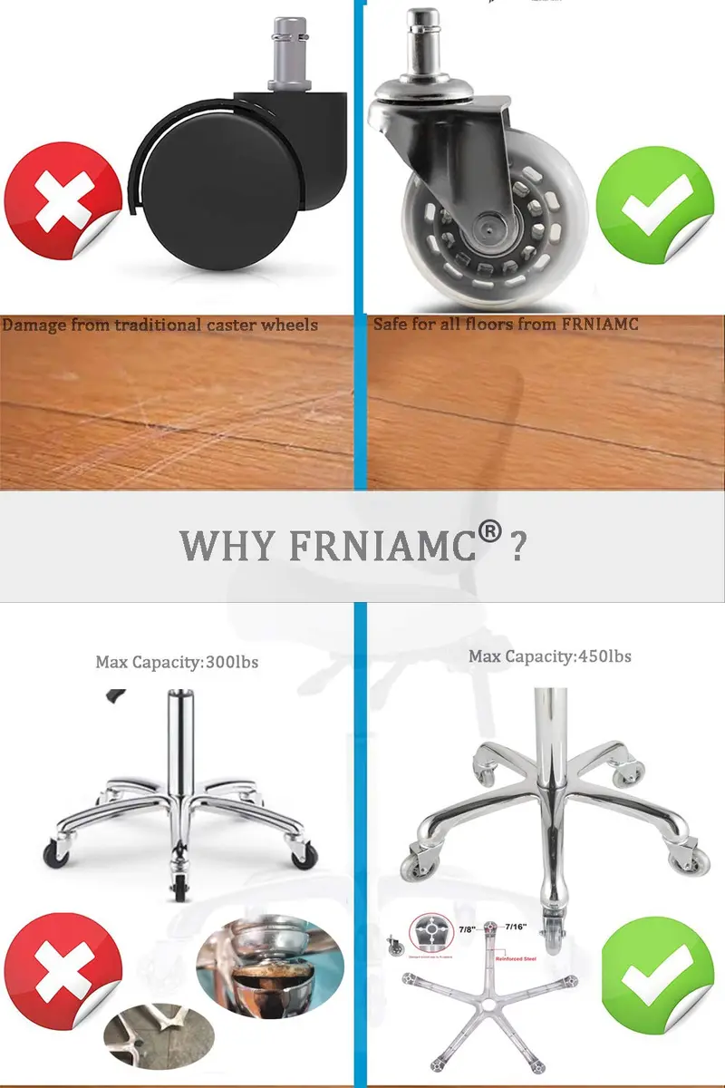 FRNIAMC Saddle Stool with Wheels | Ergonomic Height Adjustable for Clinic & Salon (Beige, 20-29.5 Inches) - view 2