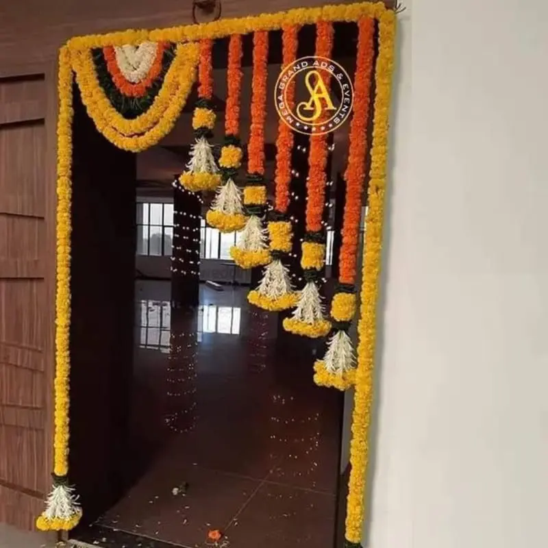 Divyakosh Gold Garland 41 Inches | Authentic USA Import for Indian Homes - view 7