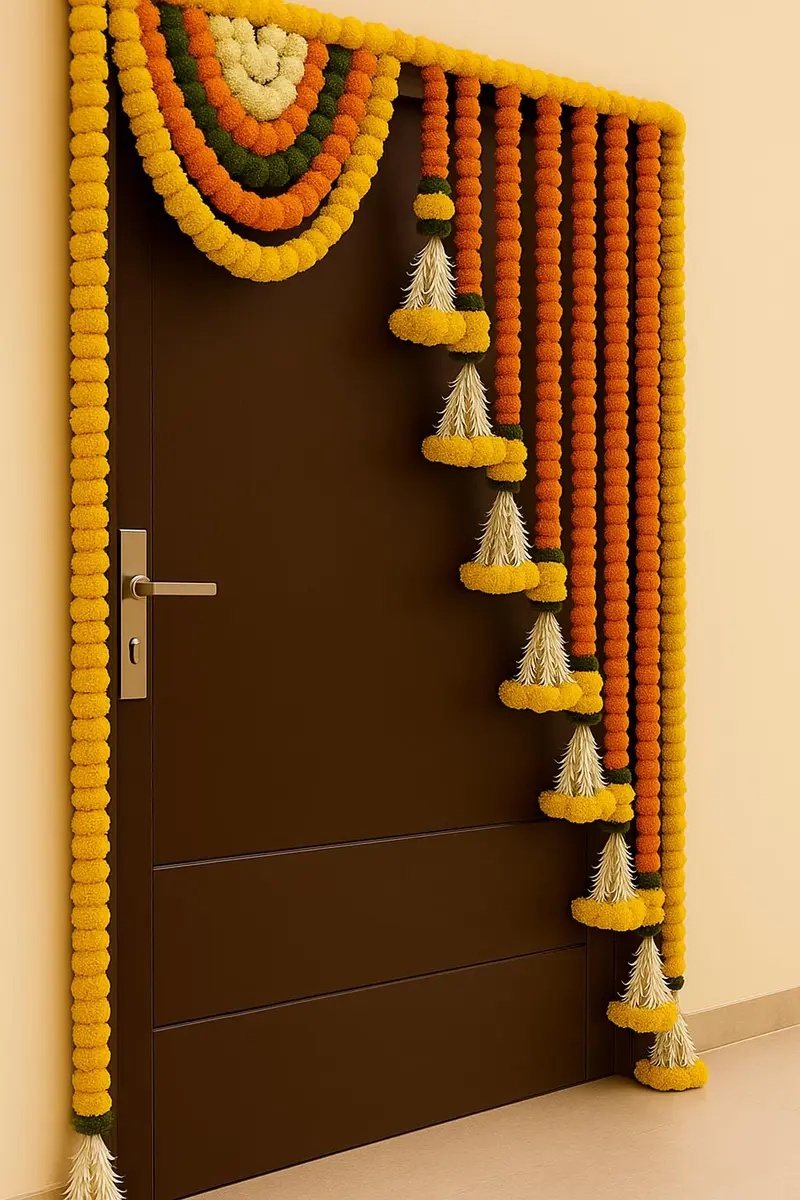 Divyakosh Gold Garland 41 Inches | Authentic USA Import for Indian Homes - view 2