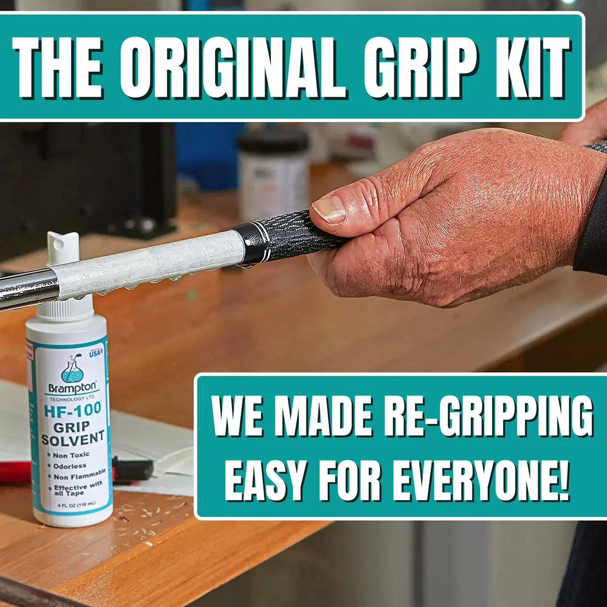 BRAMPTON TECHNOLOGY, LTD. Handle Grip Kit | Premium Golf Regripping Set, 15 Tape Strips, Solvent & Tools (4 oz) - view 6