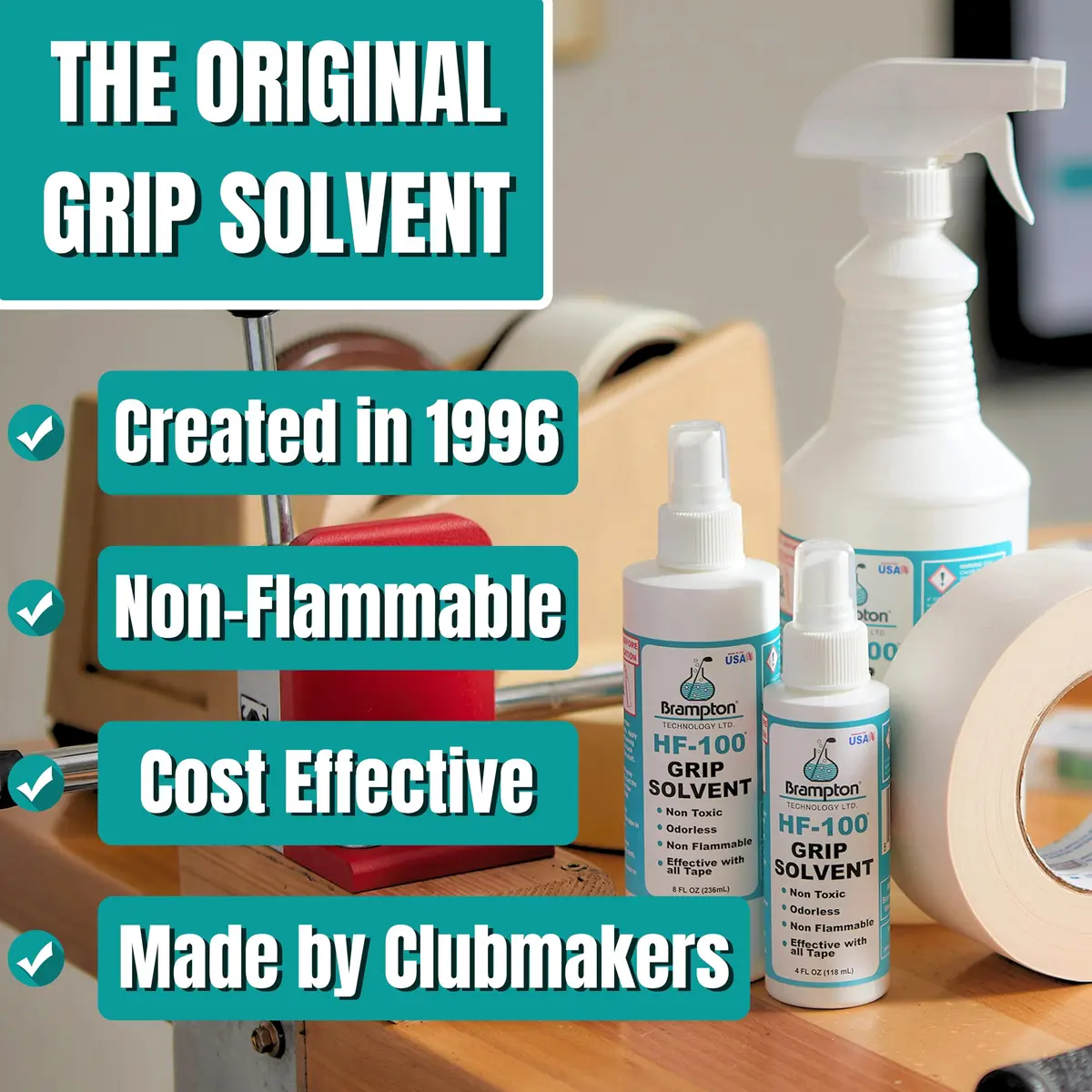 BRAMPTON TECHNOLOGY, LTD. Handle Grip Kit | Premium Golf Regripping Set, 15 Tape Strips, Solvent & Tools (4 oz) - view 9