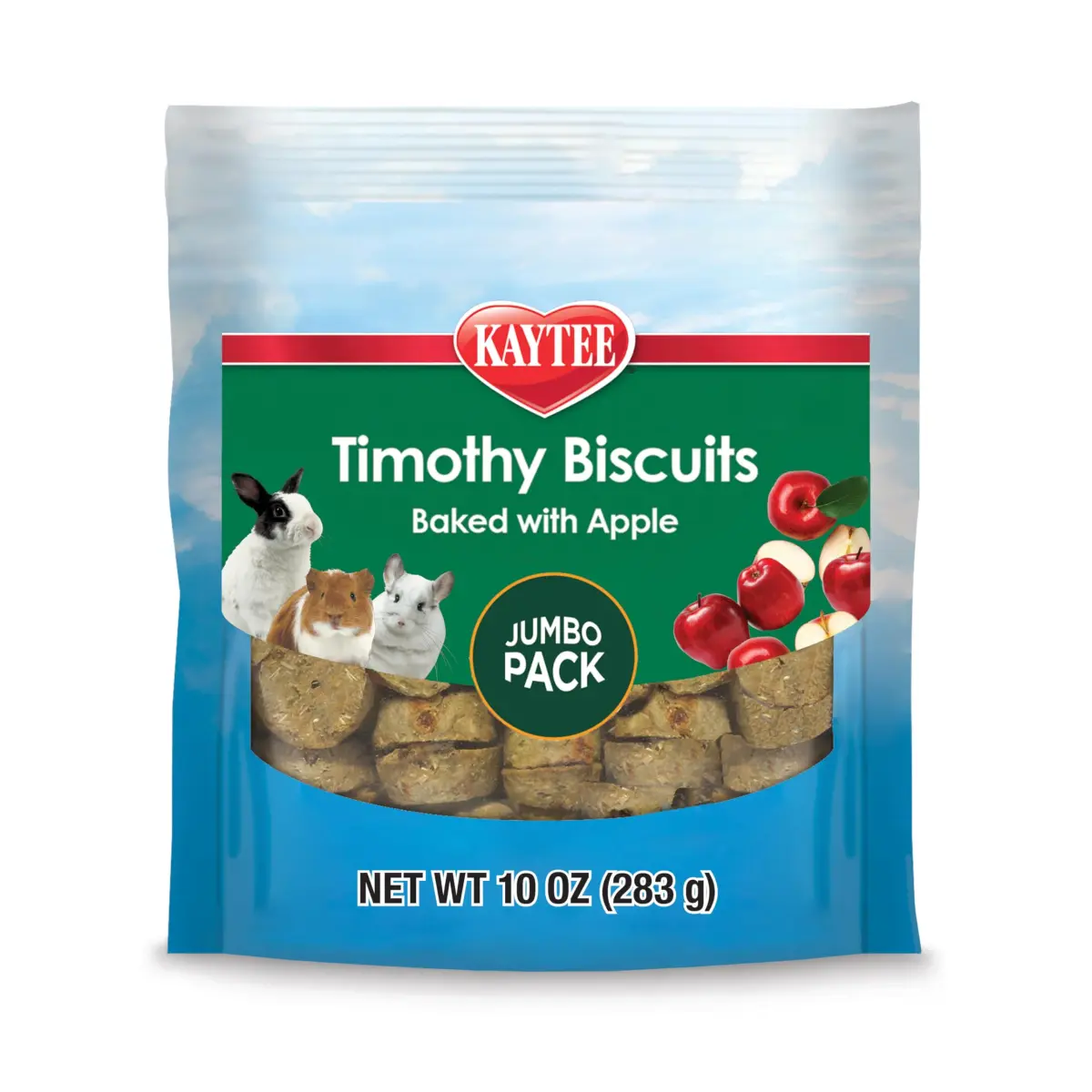 Kaytee Timothy Biscuits Baked Treat with Apple for Rabbits, Guinea Pigs, Chinchillas, Hamsters, Gerbils, and Mice, 10 oz (283.5 g) - main product image