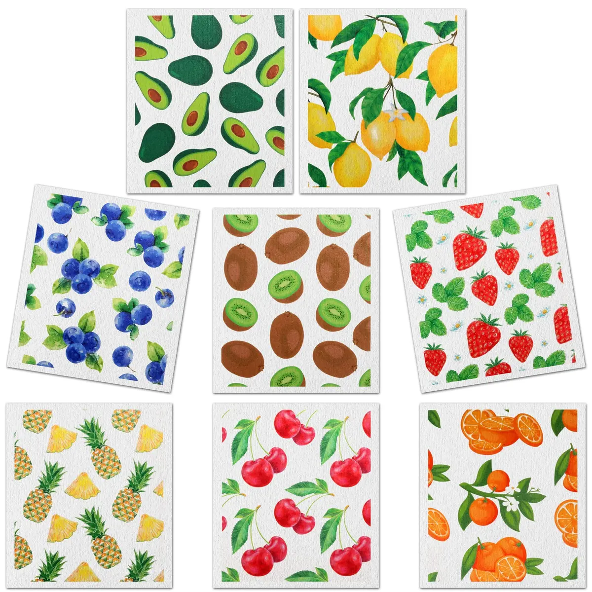 Lucomb Reusable Swedish Dish Cloths 8 Pack (20cm x 18cm) | Biodegradable Kitchen Wipes for Home Cleaning - main product image