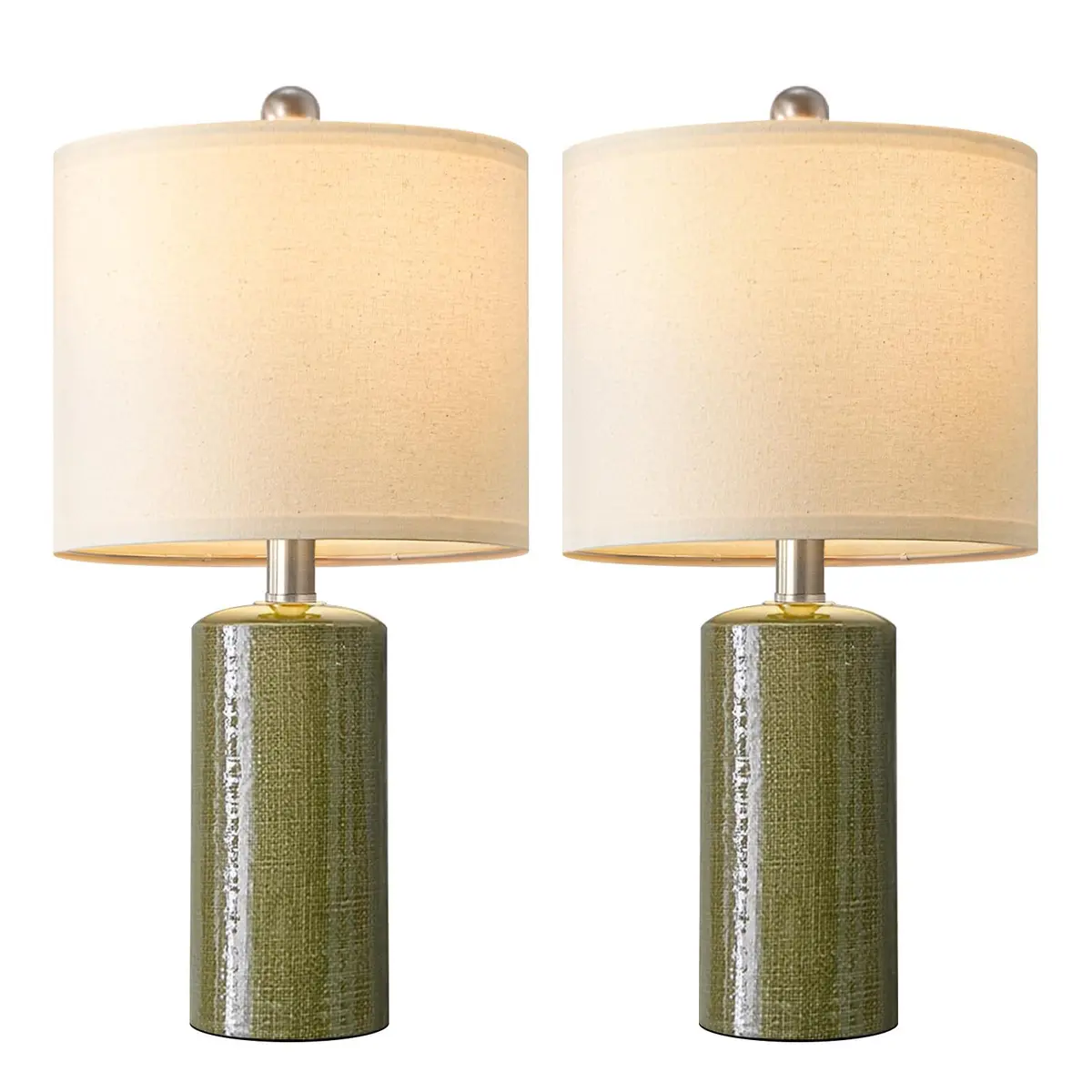 G-SAFAVA Modern Ceramic Table Lamps Set of 2, Green, 51.44 cm (20.25") | Artistic Touch for Living Rooms - view 9