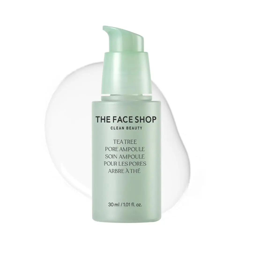 The Face Shop Tea Tree Pore Ampoule 1.01 Fl Oz | Soothes & Moisturizes Skin, Minimizes Pores - main product image