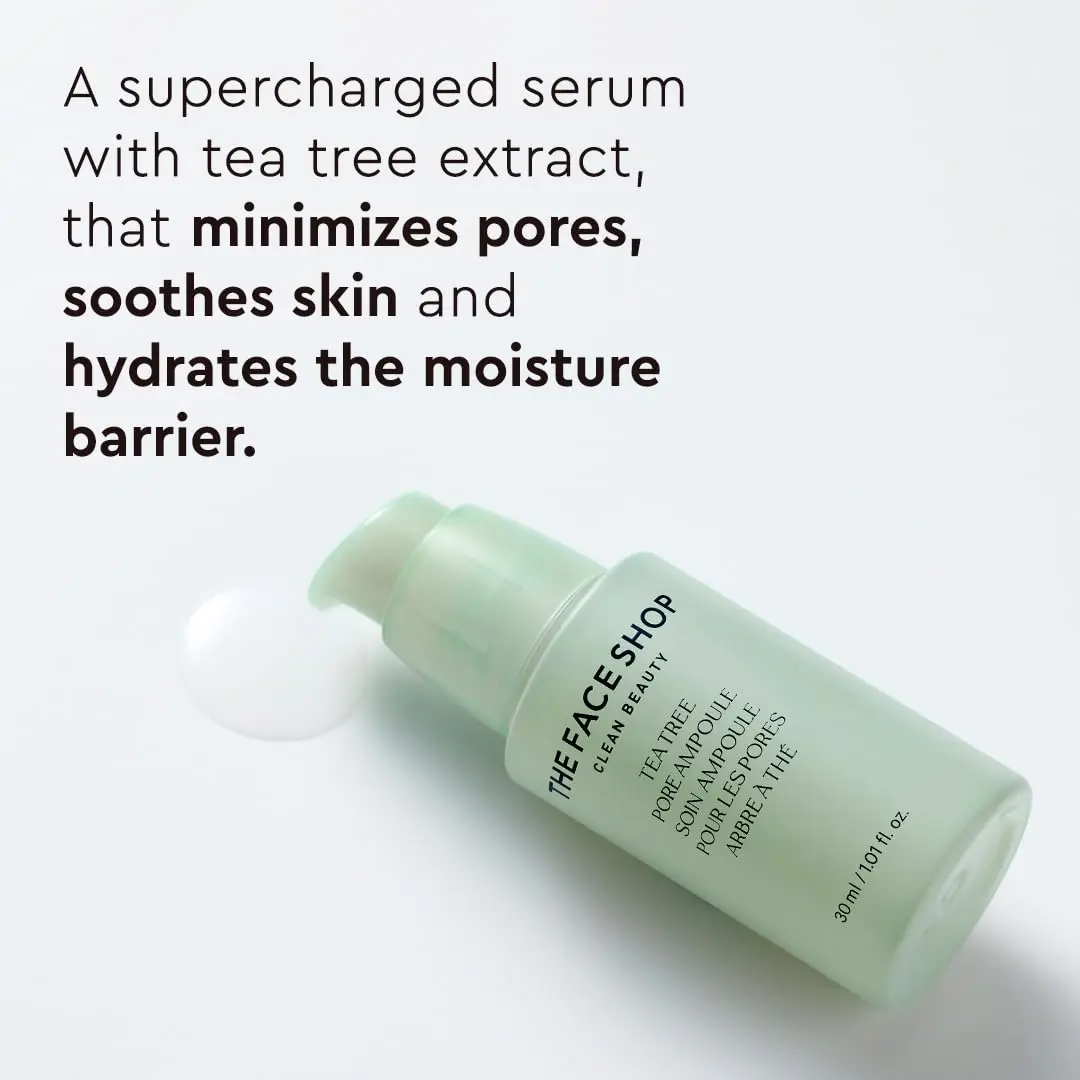 The Face Shop Tea Tree Pore Ampoule 1.01 Fl Oz | Soothes & Moisturizes Skin, Minimizes Pores - view 2