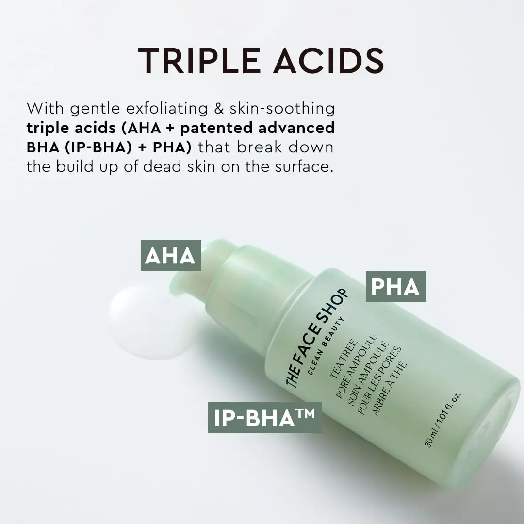 The Face Shop Tea Tree Pore Ampoule 1.01 Fl Oz | Soothes & Moisturizes Skin, Minimizes Pores - view 4