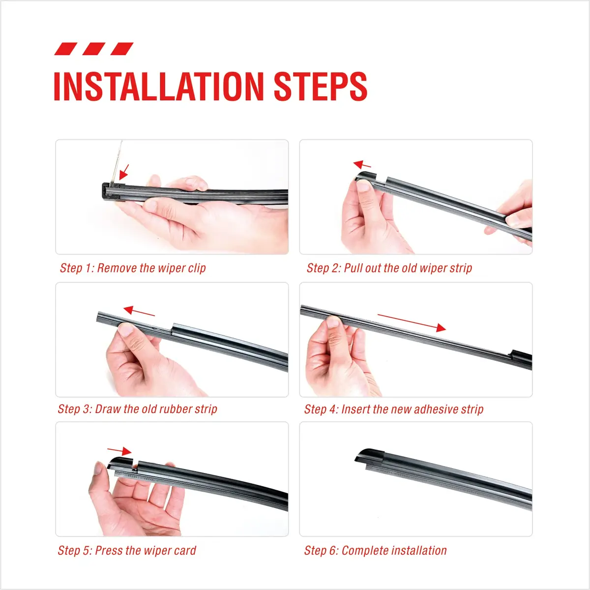 BERG REGEN 16 inch (40.64 cm) Frameless Wiper Blade Refills - Pack of 4 | Universal Fit for Tesla, Toyota, Hyundai, Honda - view 5