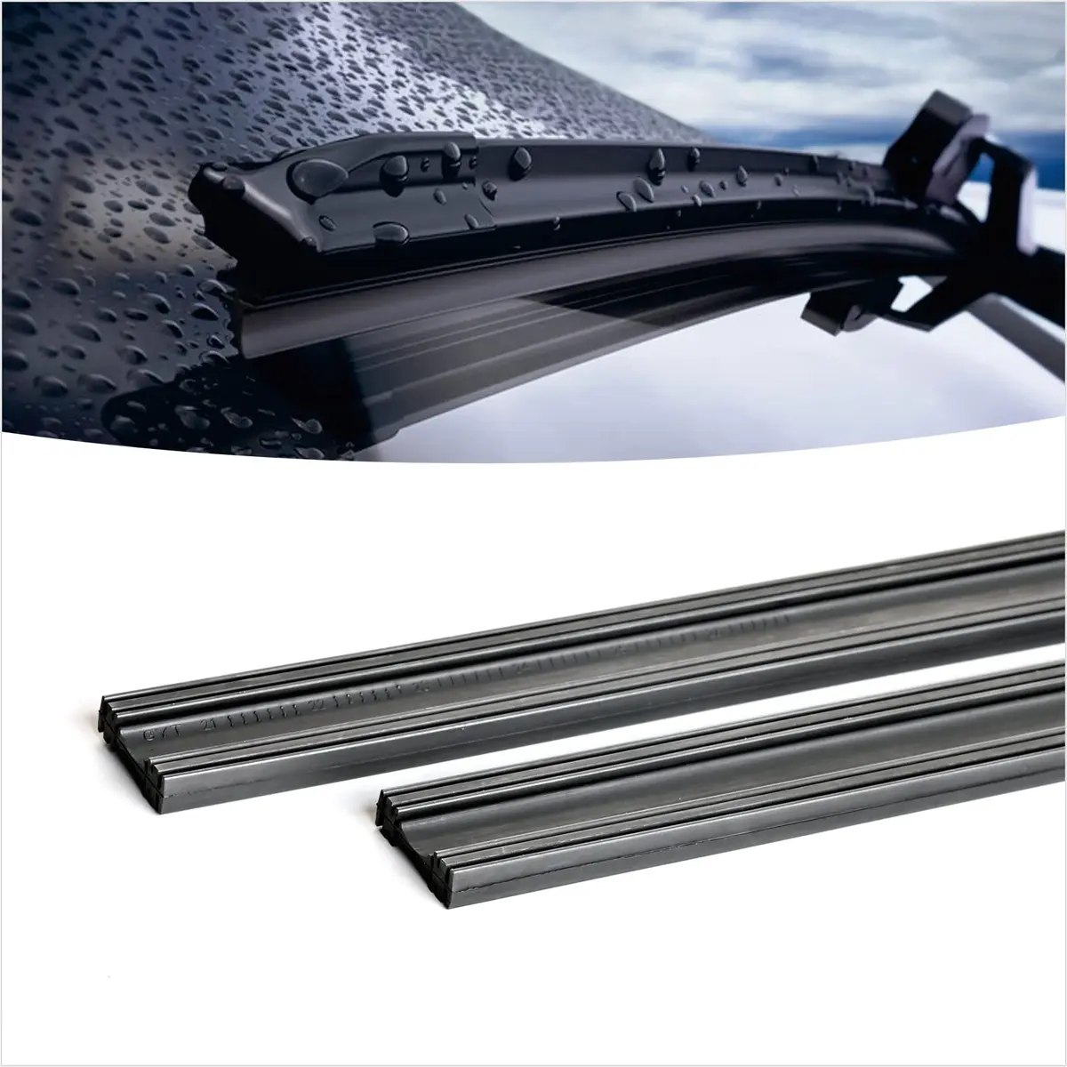 BERG REGEN 16 inch (40.64 cm) Frameless Wiper Blade Refills - Pack of 4 | Universal Fit for Tesla, Toyota, Hyundai, Honda - view 2
