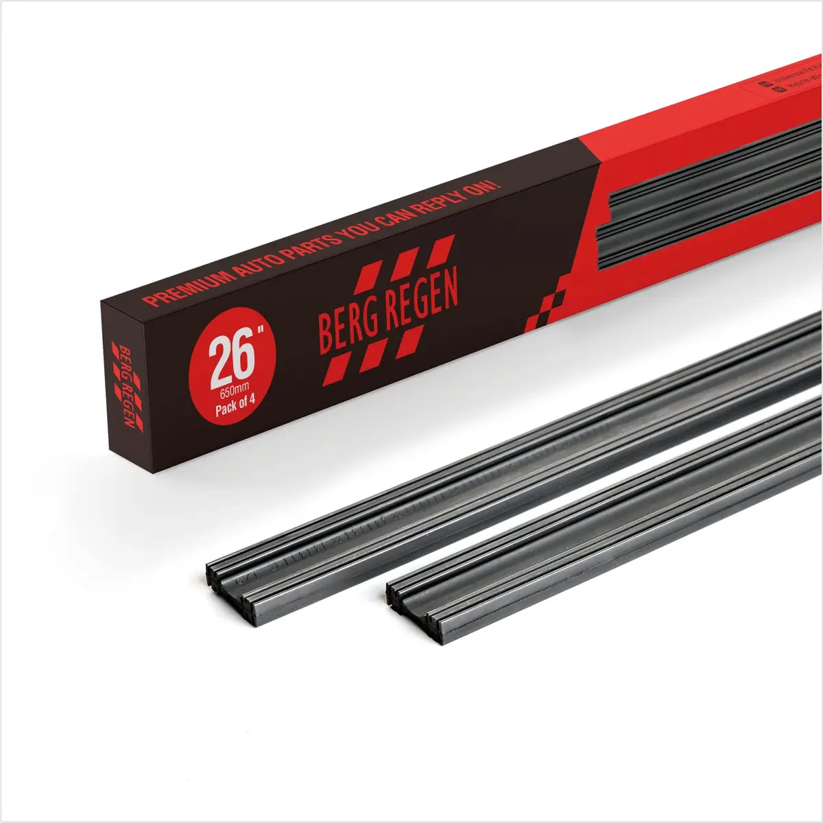 BERG REGEN 26 inch (66cm) Universal Beam Wiper Blade Refills - 4 Pcs | Clear Visibility for Indian Roads - view 6