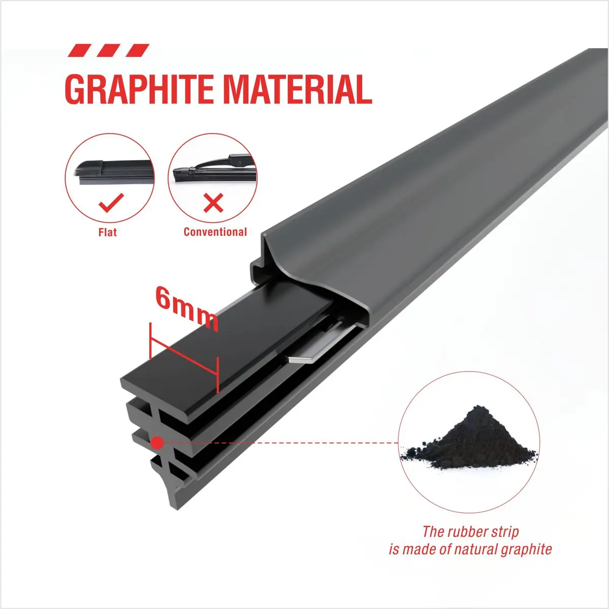 BERG REGEN 32 inch Frameless Windshield Wiper Refills | Universal 4 pcs, Adjustable, Rubber Strips for Tesla, Toyota, Hyundai, Honda - view 3