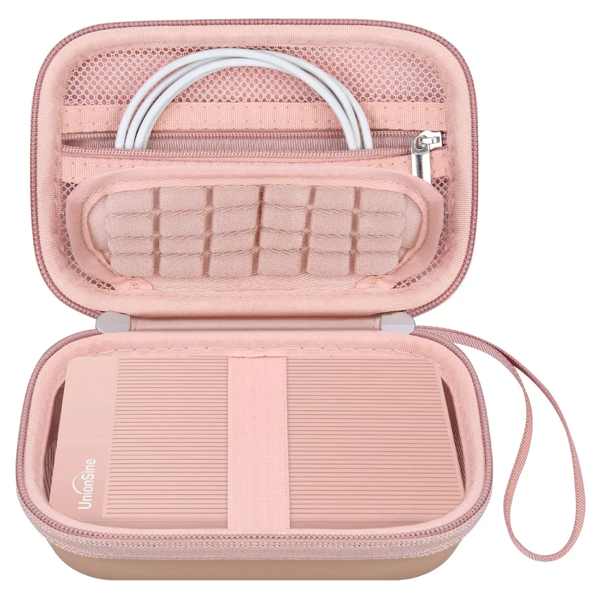 Canboc Hard Case for UnionSine Ultra Slim Portable External Hard Drive HDD | Durable PU & EVA Shell, Shockproof, Lightweight, Rose Gold - main product image