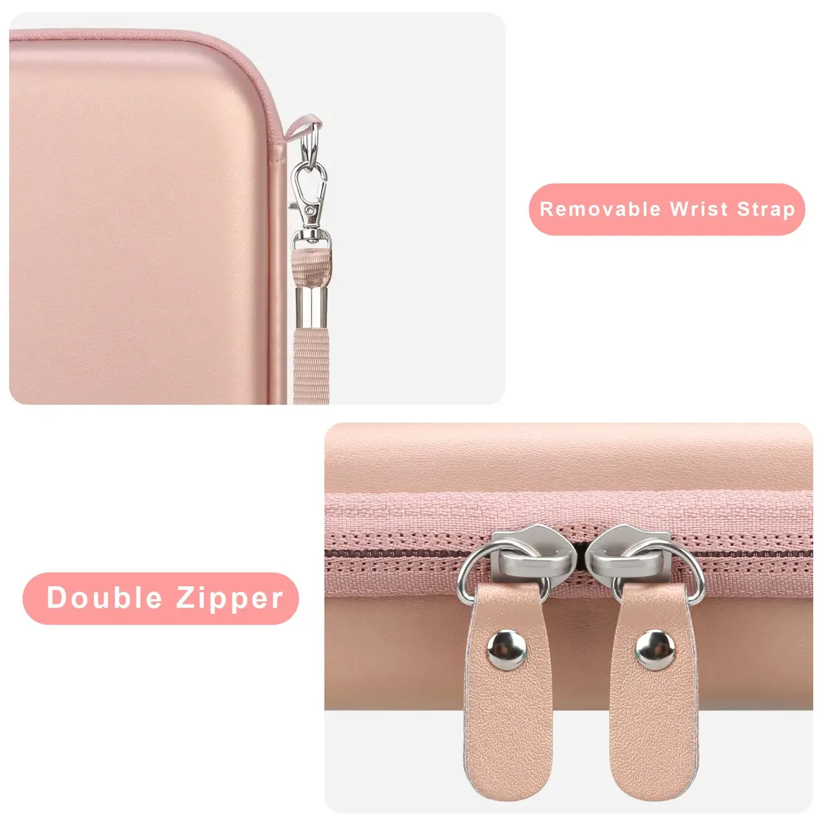 Canboc Hard Case for UnionSine Ultra Slim Portable External Hard Drive HDD | Durable PU & EVA Shell, Shockproof, Lightweight, Rose Gold - view 5