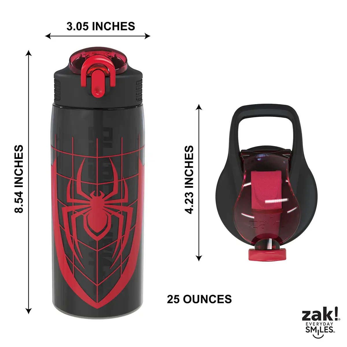 Zak Designs Spider-Man 25oz Leak-Proof Plastic Kids Water Bottle with Straw - view 4