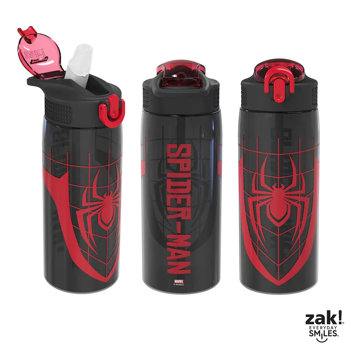 Zak Designs Spider-Man 25oz Leak-Proof Plastic Kids Water Bottle with Straw - view 5