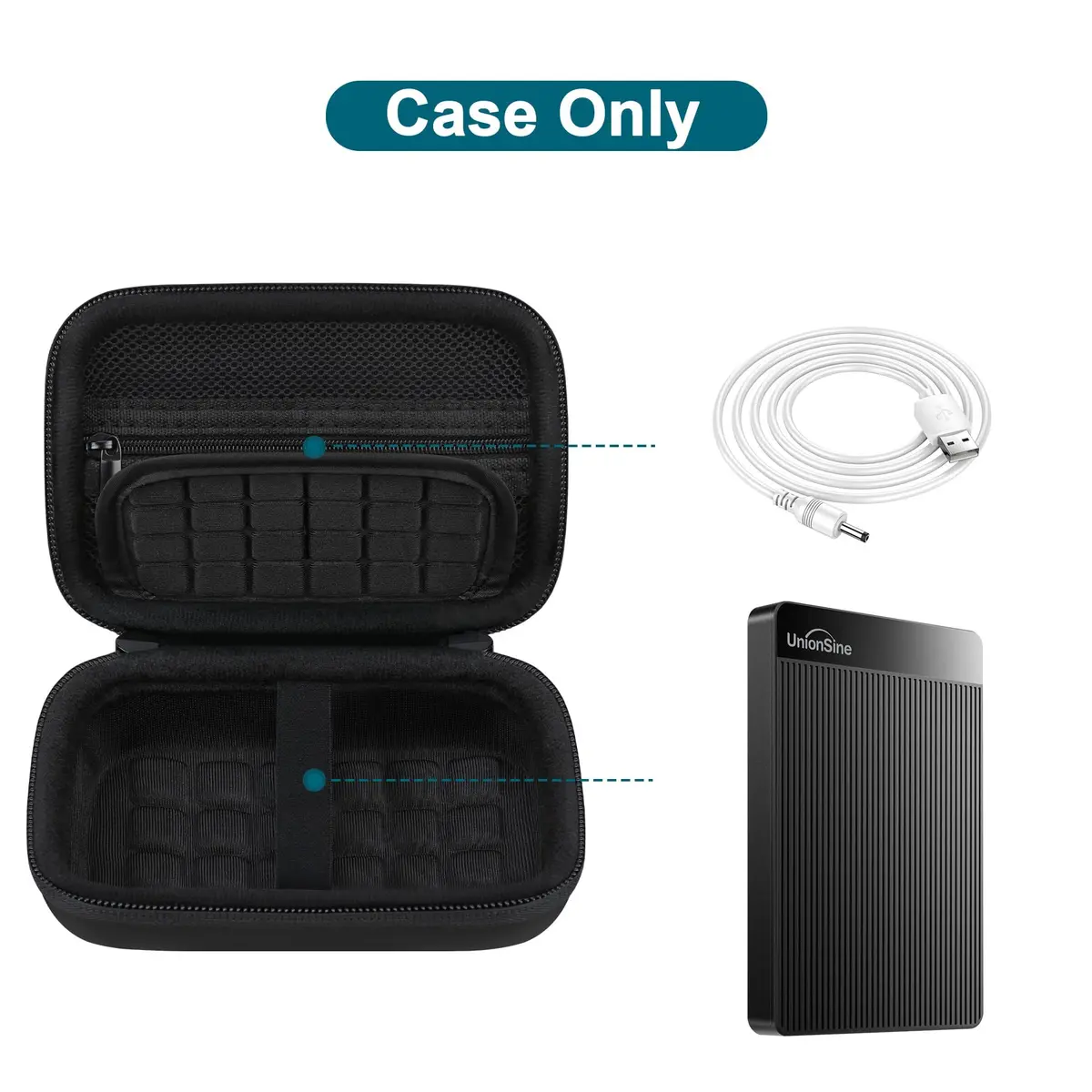 Canboc Hard Case for UnionSine Ultra Slim Portable External Hard Drive HDD | Durable PU & EVA Shell, Shockproof, Compact & Lightweight - view 2