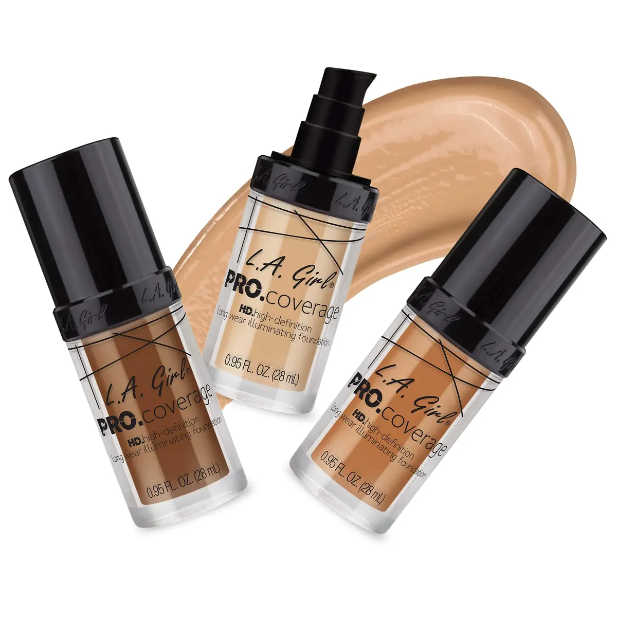 L.A. Girl Pro Coverage Liquid Foundation Rich Cocoa (Pack of 2) | Dewy, Radiant Finish - view 2