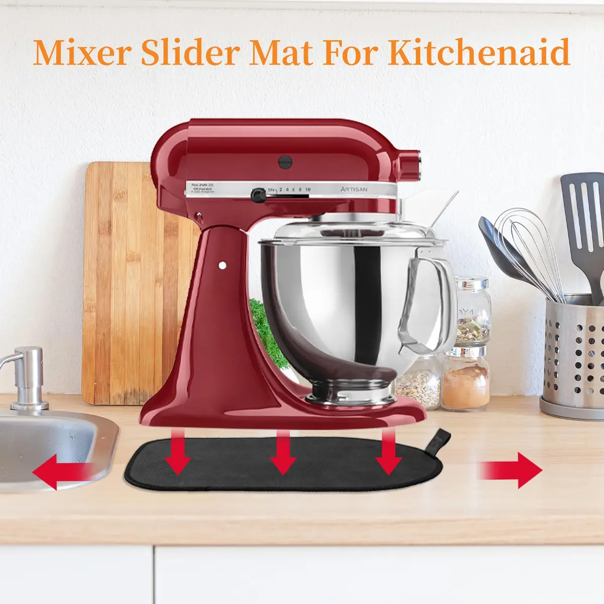 Owowong Sliding Mat for Kitchenaid Mixer 4.5-5 Qt | Appliance Slider Pad for Heavy Mixers - view 2