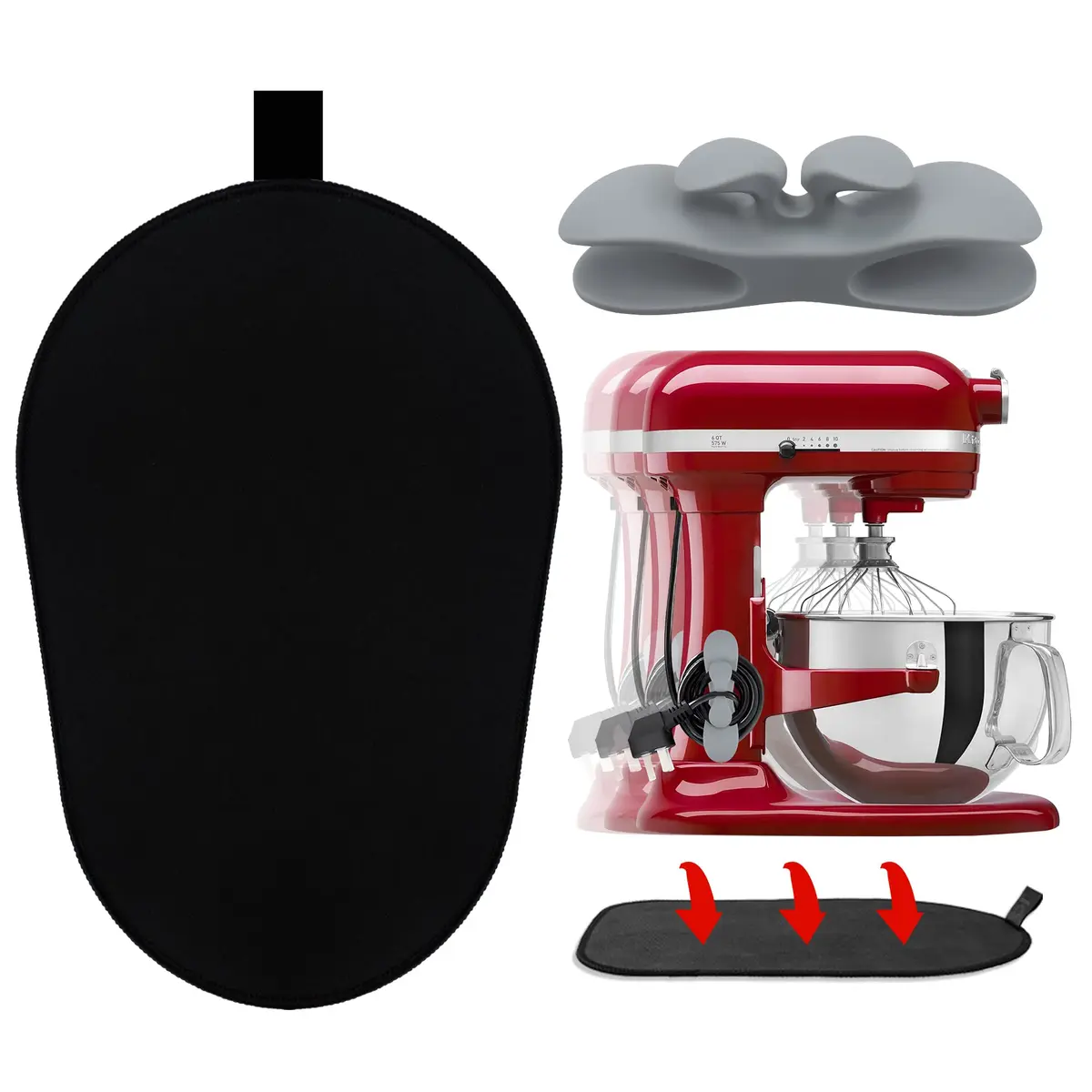 Owowong Sliding Mat for Kitchenaid Mixer 14.57" x 10" | Waterproof Neoprene & Rubber - main product image
