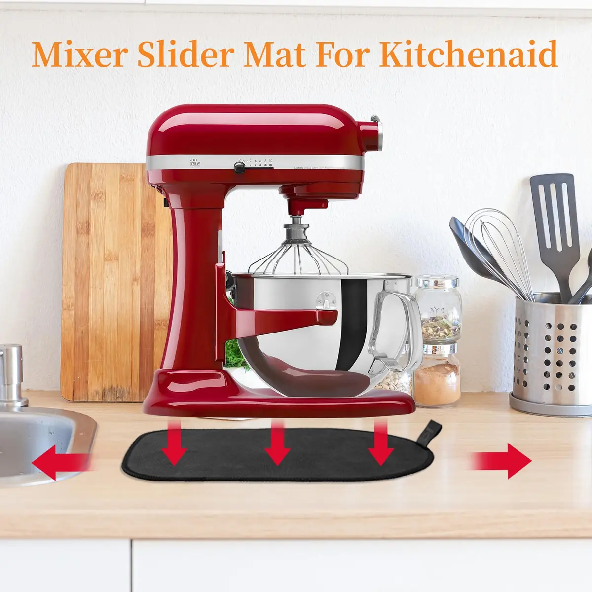 Owowong Sliding Mat for Kitchenaid Mixer 14.57" x 10" | Waterproof Neoprene & Rubber - view 2