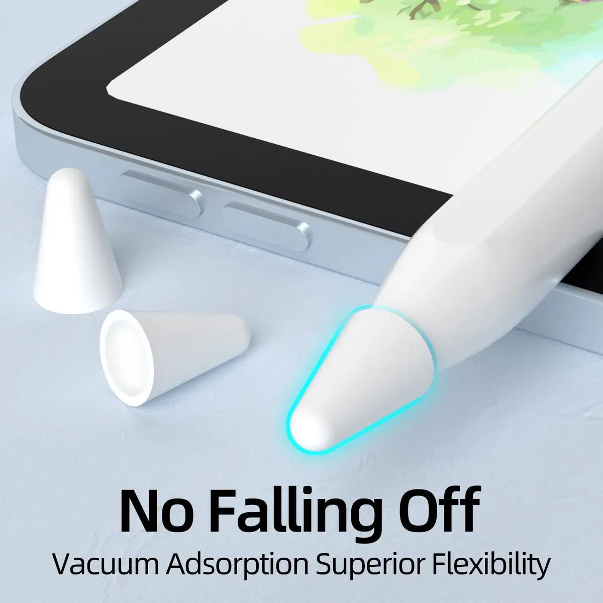 JOOSKO Milk White Silicone Nib Protectors for Apple Pencil 50 Pack | Noise-Free Drawing - view 3
