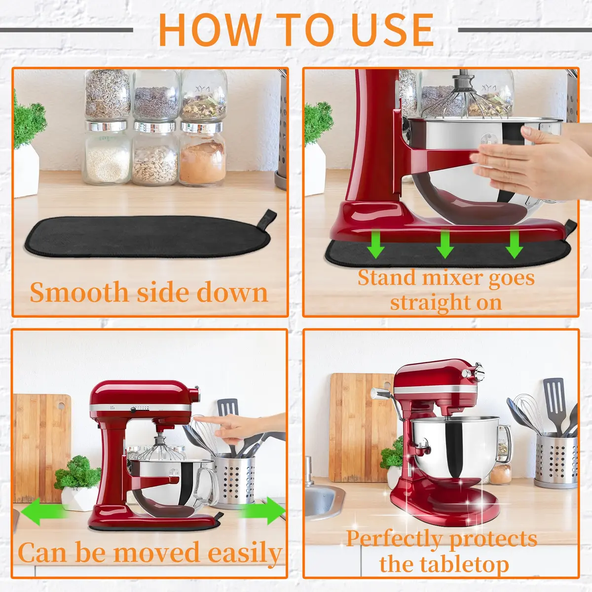 Owowong Sliding Mat for Kitchenaid Mixer 14.57" x 10" | Protects & Moves Heavy Appliances - view 4