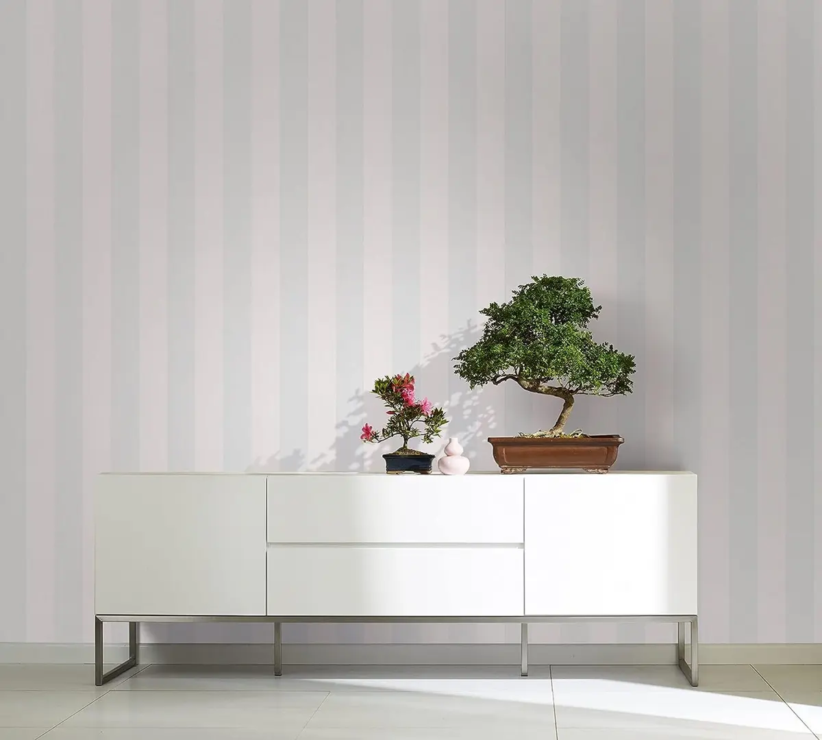 WALLCOVER Non-Woven Wallpaper Blue Stripes 10.05 x 0.53 m | Modern Block Stripe Design - view 2
