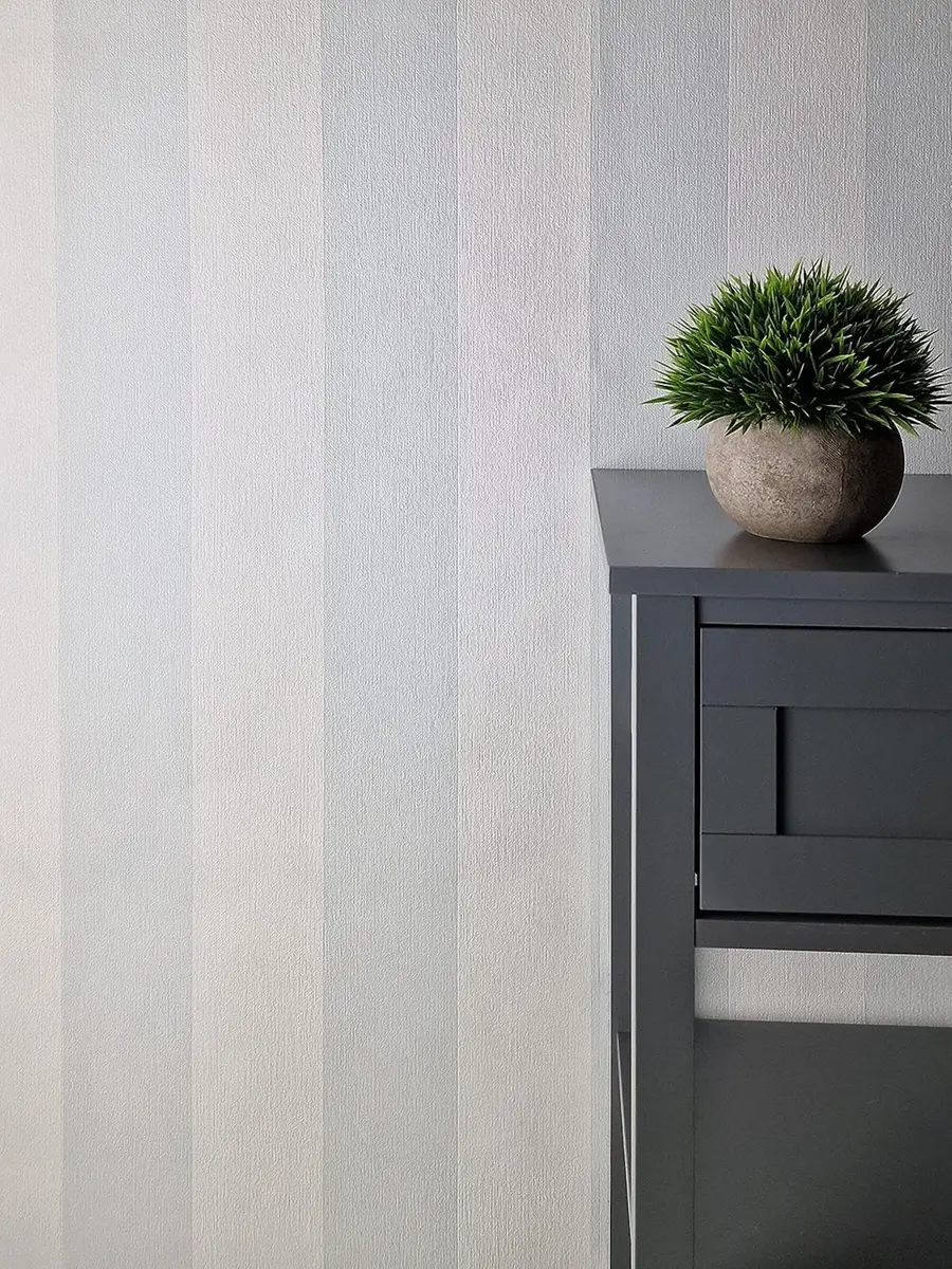 WALLCOVER Non-Woven Wallpaper Blue Stripes 10.05 x 0.53 m | Modern Block Stripe Design - view 4