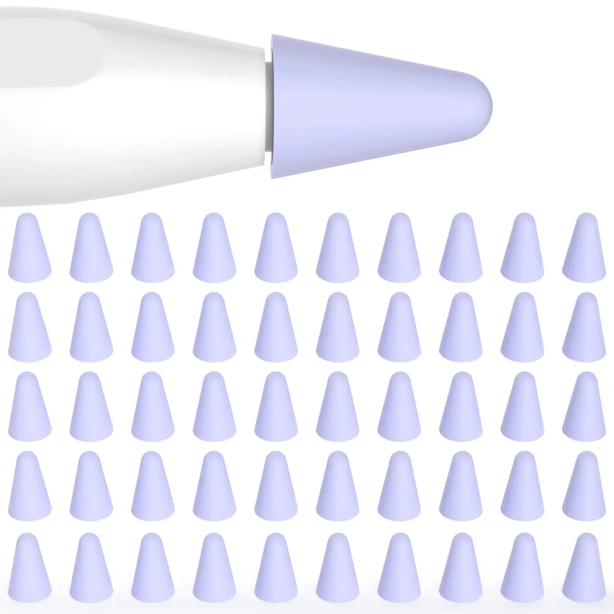 JOOSKO Silicone Tips Cover for Apple Pencil 2nd/1st Gen & USB-C | Noise-Free, Protective Lavender - main product image