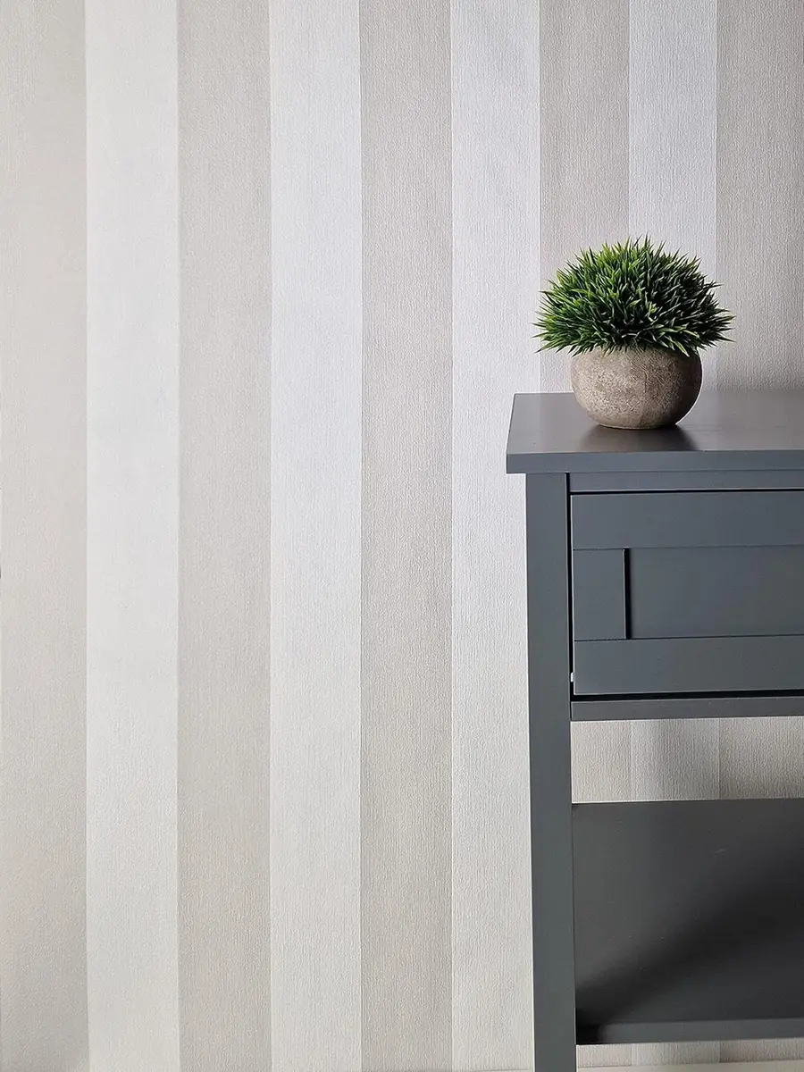 WALLCOVER Non-Woven Wallpaper Grey Stripes 10.05 x 0.53 m | Modern Block Stripe Design for Home & Office - view 4