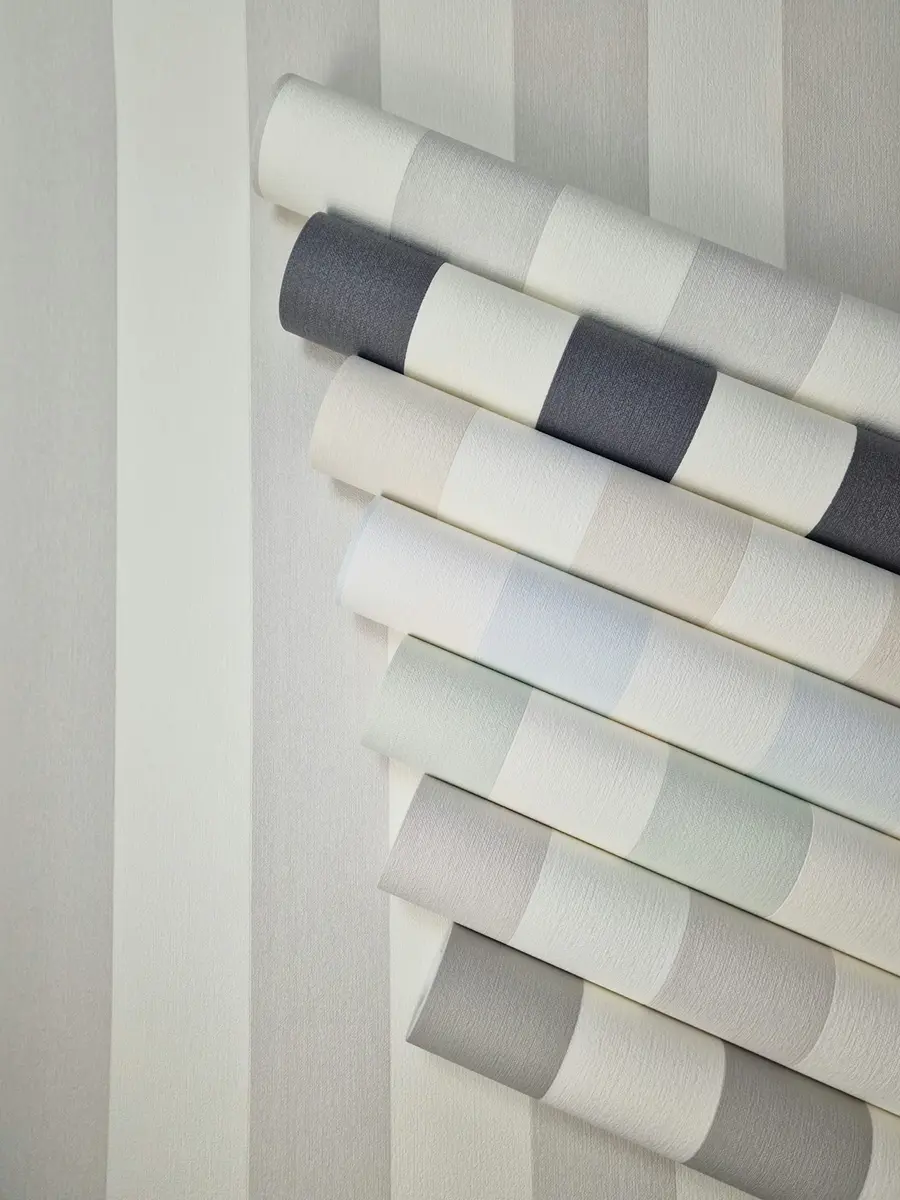 WALLCOVER Non-Woven Wallpaper Green Stripes 10.05 x 0.53 m | Modern Block Stripe Design for Home & Office - view 7