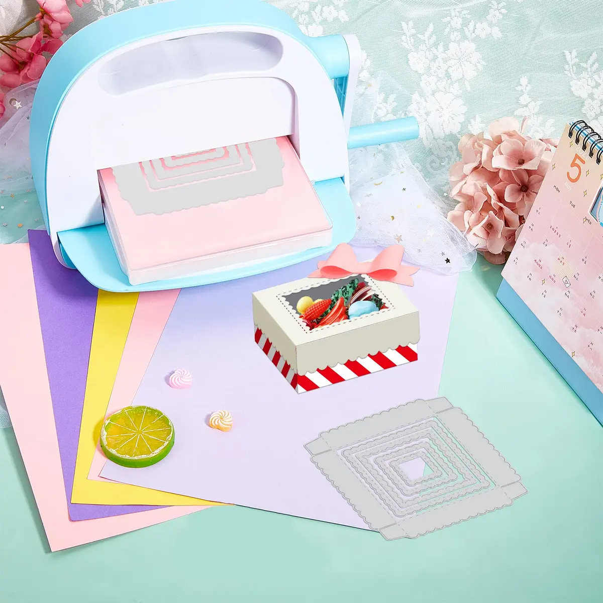 GLOBLELAND 3D Candy Box Cutting Dies Set | Reusable Carbon Steel Templates for Scrapbooking & Card Making (134x98mm, 4Pcs) - view 7