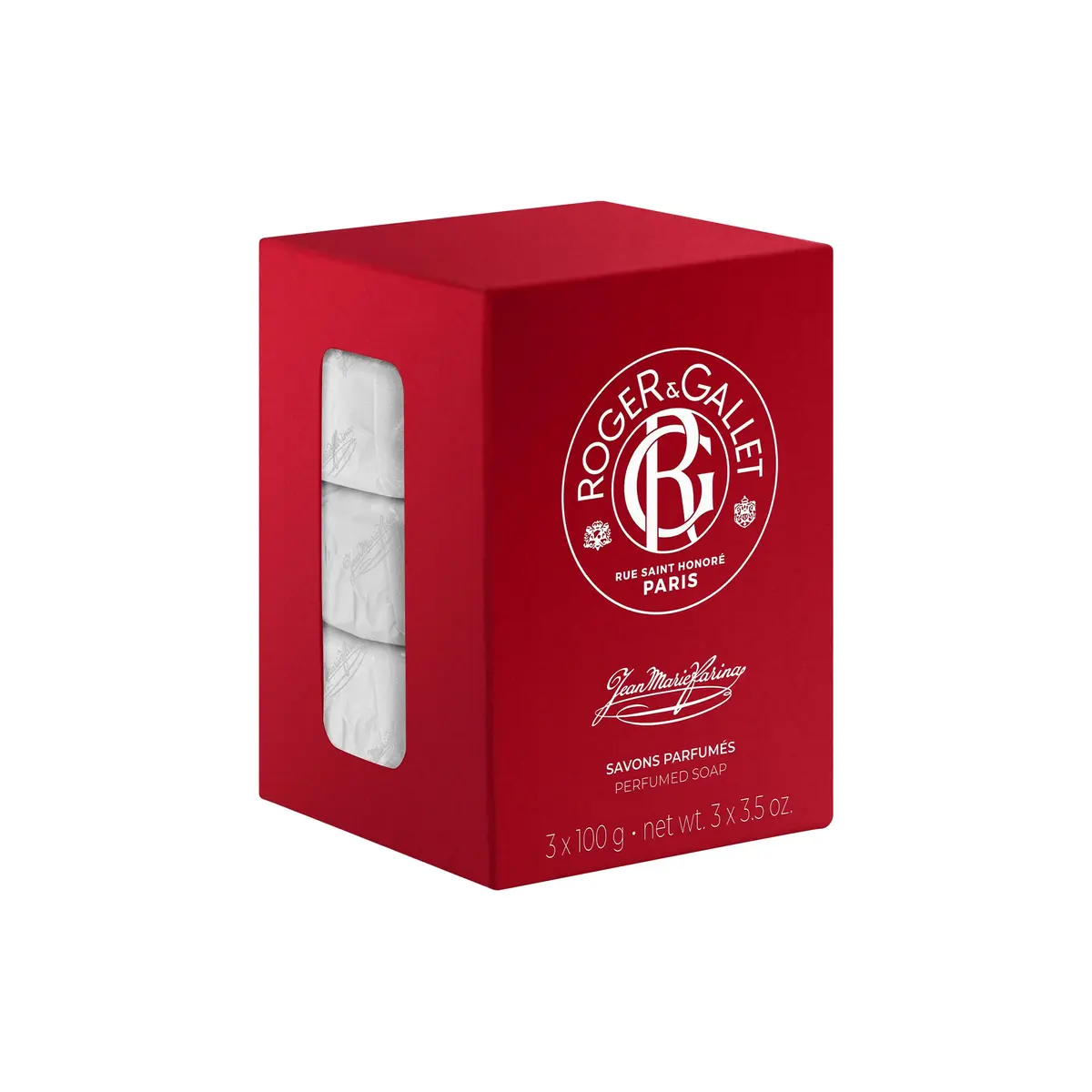 ROGER & GALLET Jean Marie Farina Perfumed Soap 3 x 3.5 oz | French citrus fragrance, gentle skin cleansing - main product image