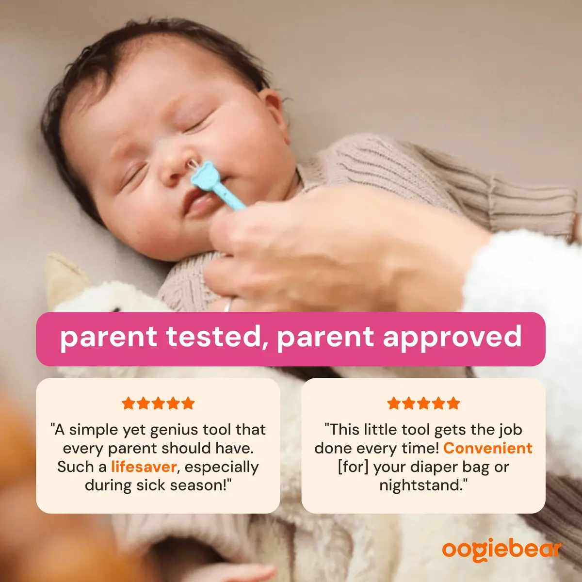 oogiebear Baby Nose & Ear Picker with Travel Case, 2 Pieces, Blue | Safe Dual-Ended Nasal Aspirator for Newborns & Toddlers - view 8