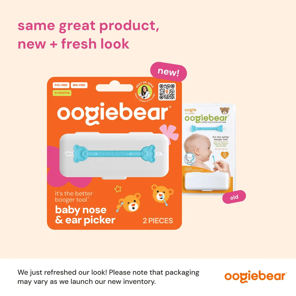 oogiebear Baby Nose & Ear Picker with Travel Case, 2 Pieces, Blue | Safe Dual-Ended Nasal Aspirator for Newborns & Toddlers - view 2