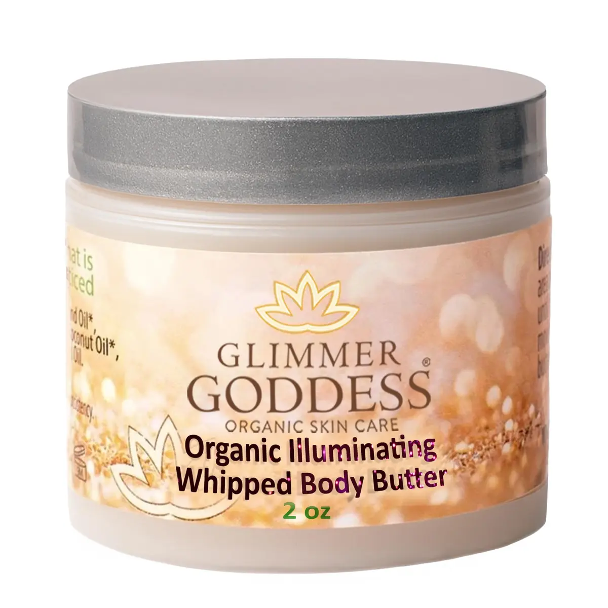 GLIMMER GODDESS Body Shimmer Butter for Glowing Skin, Gold Sexy, 2oz | Customizable luminous glow, deep moisture, buildable shimmer, all skin types - main product image