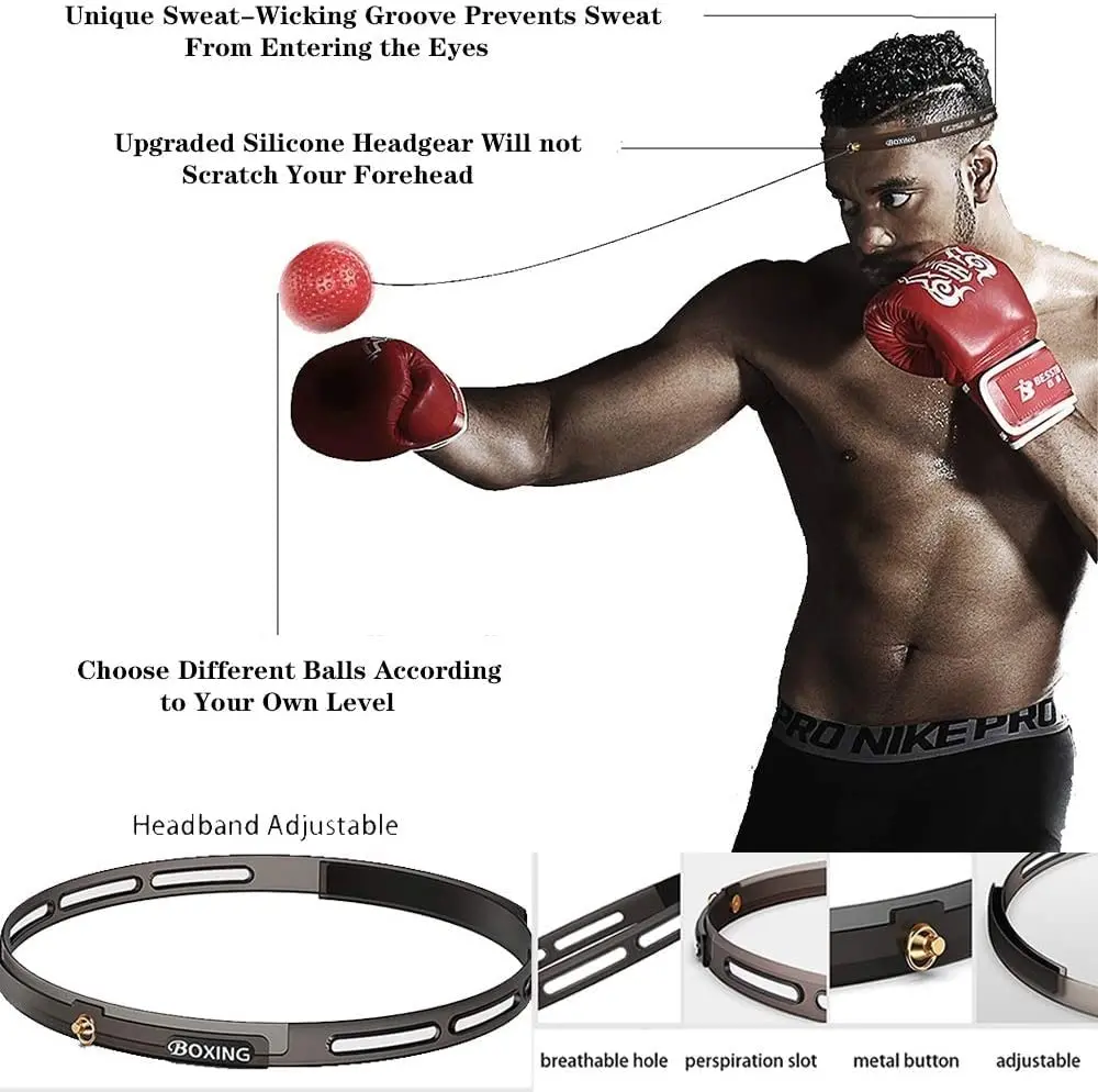 TOCO FREIDO Double End Punching Bag Kit with Reflex Ball & Pump, 4 inch (10 cm) Red PU Leather | For Boxing, MMA, Home Gym Training - view 5