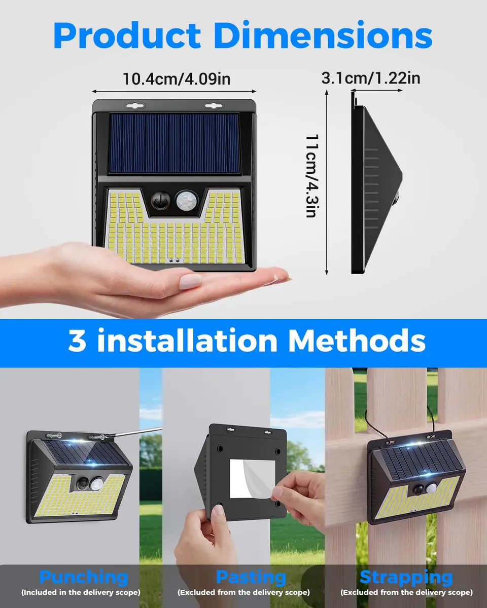 Peasur Solar Powered Wall Lights 8 Pack | 140 LED Motion Sensor Waterproof Security Lights - view 7