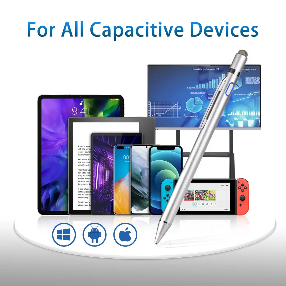 EVACH Stylus Pen for Samsung Galaxy Tab A11/A9/A8/A7 | 1.5mm Ultra Fine Tip, Durable Aluminum, Portable - view 6