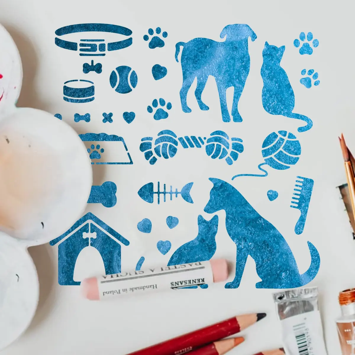 INFUNLY Cat and Dog Metal Stencils 15.6 cm (6.15") | Reusable Stainless Steel Templates for DIY Art Projects - view 5