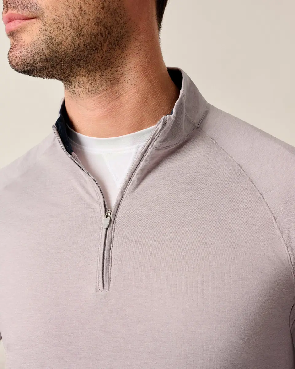johnnie-O Freeborne Performance 1/4 Zip Pullover Seal/L | Lightweight, Stretch, Moisture-Wicking for Men - view 2