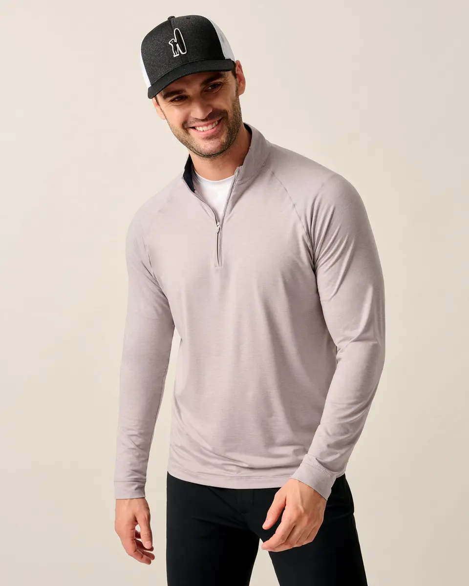 johnnie-O Freeborne Performance 1/4 Zip Pullover Seal/L | Lightweight, Stretch, Moisture-Wicking for Men - view 4