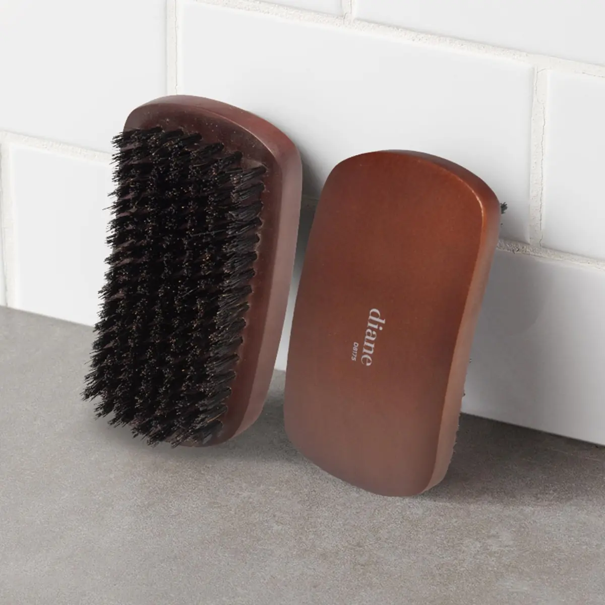 Diane Reinforced Boar Bristle Curved Military Wave Hair Brush (Pack of 2) | Medium Firmness for Thick Curly Hair - view 3