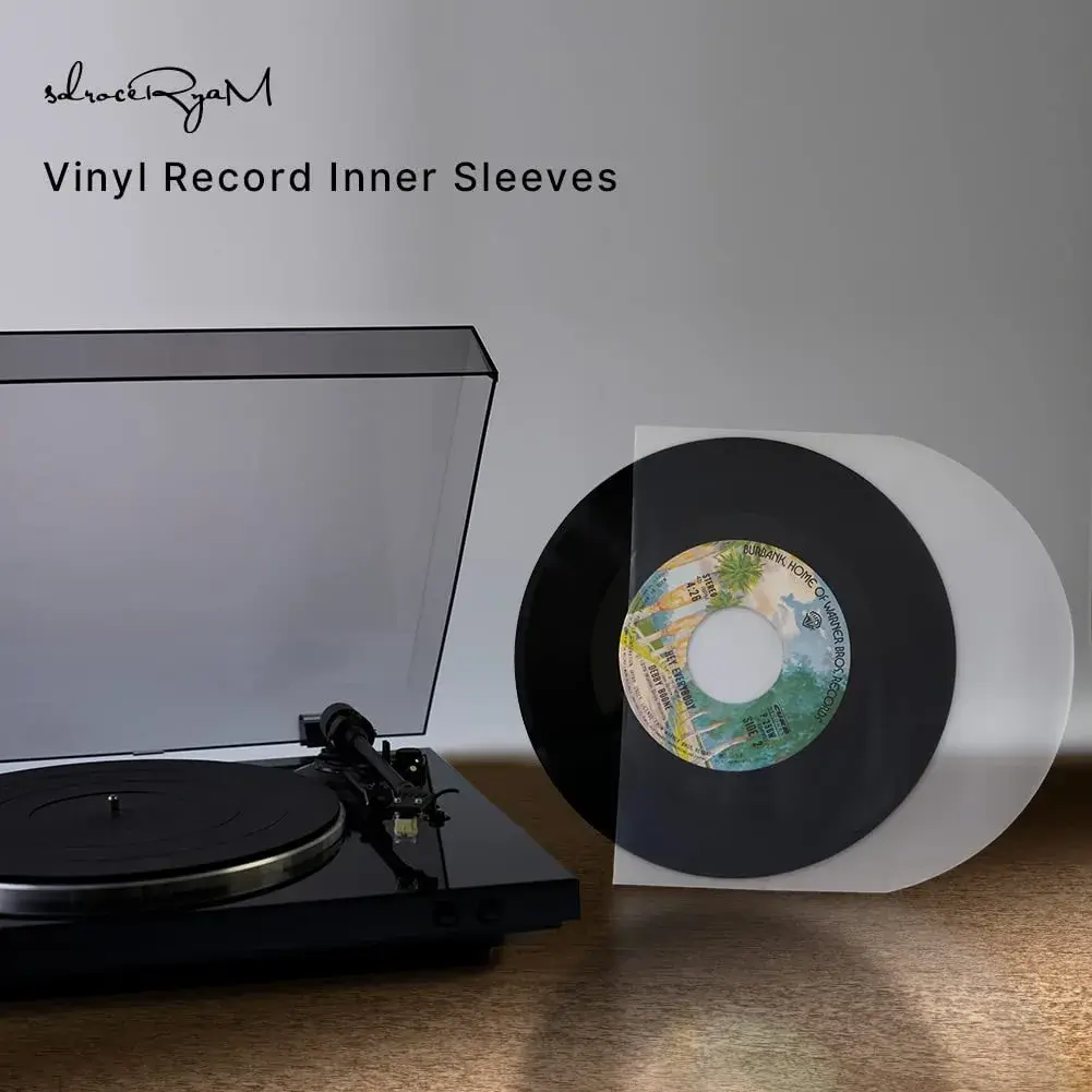 sdroceRyaM 100PCS 10 Inches Vinyl Record Inner Sleeves | Anti Static Round Bottom Protective Sleeves for LP Vinyl Record - view 6
