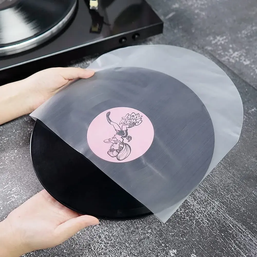 sdroceRyaM 100PCS 10 Inches Vinyl Record Inner Sleeves | Anti Static Round Bottom Protective Sleeves for LP Vinyl Record - view 2